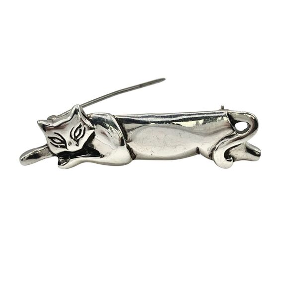 Tiffany & Co. Sterling Silver Cat Brooch Pin - 925 Silver - Picture 14 of 16